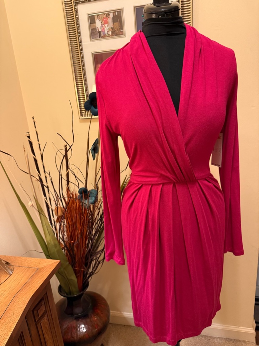 Karen Kane Women’s Fuchsia Wrap Dress -
